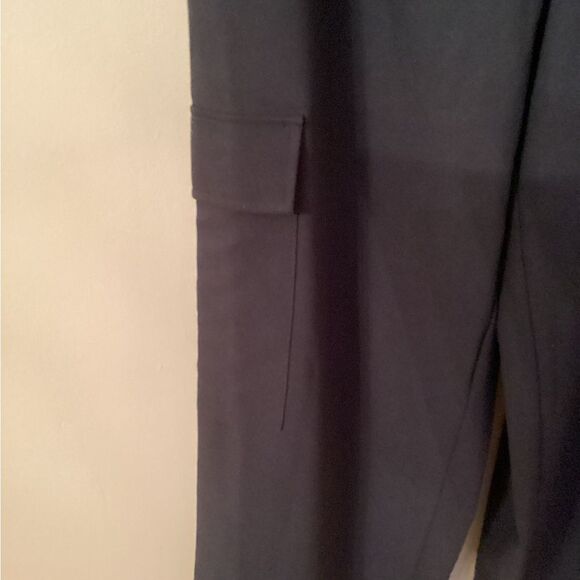 WAYF SIZE MEDIUM BLACK HIGH RISE WIDE LEG CARGO TROUSERS - Picture 5 of 9